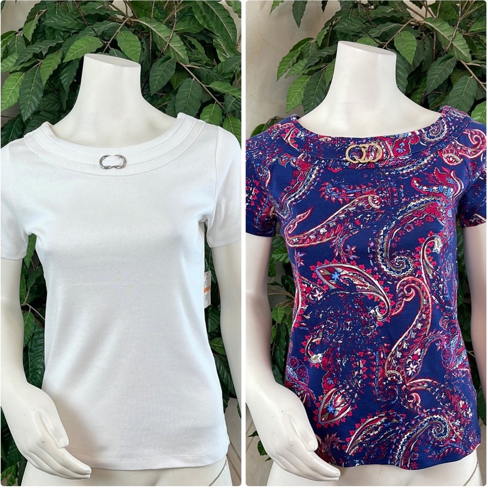 RAFAELLA SHORT SLEEVE TOPS SET OF TWO